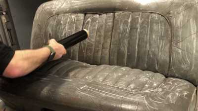 Putting On Shrink Wrap To Get Suppleness Back Into The Leather Seats